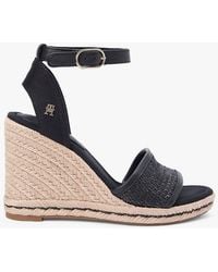 Tommy Hilfiger - Raffia Strap High Wedge Espadrilles - Lyst