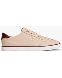 Tommy Hilfiger - Leather Th Monogram Lace-Up Trainers - Lyst