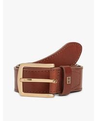 Tommy Hilfiger - Leren Riem Met Vierkante Gesp - Lyst