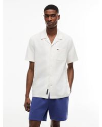 Tommy Hilfiger - Regular Fit Linen Blend Short Sleeve Shirt - Lyst