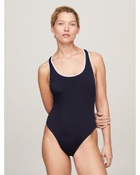 Tommy Hilfiger - Essential Racerback One-piece Swimsuit - Lyst