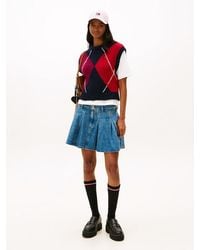 Tommy Hilfiger - Pleated Denim Mini Skirt - Lyst