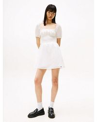 Tommy Hilfiger - Voile Mini-Jurk Met Vierkante Hals - Lyst