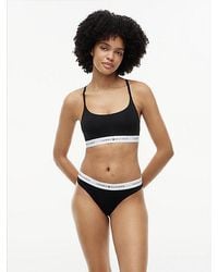 Tommy Hilfiger - Signature Logo Racerback Microfibre Bralette - Lyst
