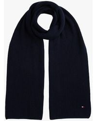 Tommy Hilfiger - Hilfiger Flag Embroidery Ribbed Scarf - Lyst