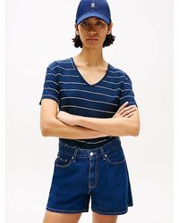 Tommy Hilfiger - Relaxed Fit Linnen T-Shirt Met V-Hals - Lyst