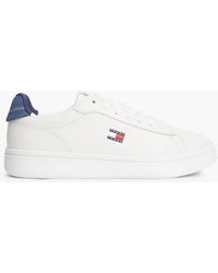 Tommy Hilfiger - Contrast Heel Leather Archive Court Trainers - Lyst