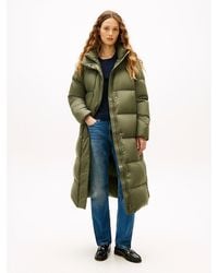Tommy Hilfiger - Down Hooded Longline Puffer Coat - Lyst