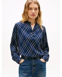 Tommy Hilfiger - Tone Button Relaxed Twill Blouse - Lyst