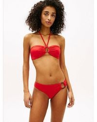 Tommy Hilfiger - Halterneck Ring Bandeau Bikini Top - Lyst