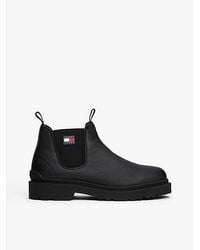 Tommy Hilfiger - Chelsea Boot Van Gegranuleerd Leer Met Profiel - Lyst
