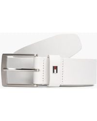 Tommy Hilfiger - Leather Enamel Flag Tonal Buckle Belt - Lyst