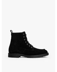 Tommy Hilfiger - Suède Boots Met Profielzool En Moccasin-Neus - Lyst