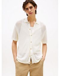 Tommy Hilfiger - Opengebreid Overhemd Met Korte Mouwen - Lyst