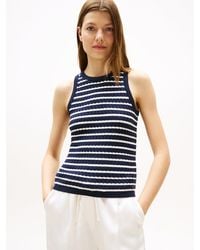 Tommy Hilfiger - Pull Sans Manches Ajusté En Maille Torsadée - Lyst