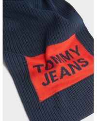 Tommy Hilfiger Rippstrick-Schal mit Logo - Blau