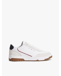 Tommy Hilfiger - Mixed Texture Leather Basketball Trainers - Lyst