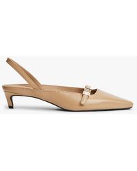 Tommy Hilfiger - Leather Kitten Heel Slingbacks - Lyst