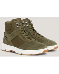 Tommy Hilfiger Textured Lace-up Leather Boots in Brown for Men | Lyst UK