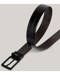 Tommy Hilfiger - Th Business Reversible Croco-print Leather Belt - Lyst