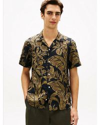 Tommy Hilfiger - Linnen Overhemd Met Bloemenprint En Korte Mouwen - Lyst