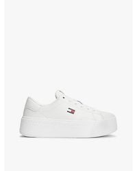 Tommy Hilfiger - Platform Cupsole Trainers With Leather - Lyst