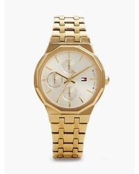 Tommy Hilfiger - Geometric Bezel Plated Stainless Steel Watch - Lyst