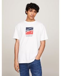 Tommy Hilfiger - T-shirt à logo et col ras-du-cou - Lyst