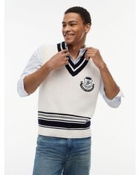 Tommy Hilfiger - Relaxed Crest Appliqué V-Neck Sweater Vest - Lyst