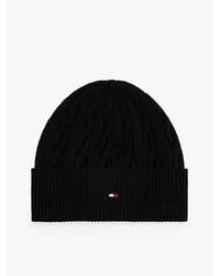 Tommy Hilfiger - Hilfiger Flag Kabelgebreide Wolmix Beanie - Lyst