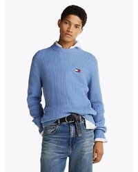 Tommy Hilfiger - Getextureerd Ribgebreide Trui Met Tommy-Badge - Lyst