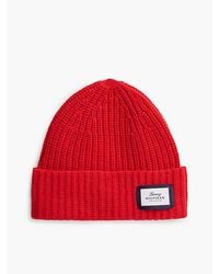 Tommy Hilfiger - Pure Wool Chunky Rib Knit Beanie - Lyst