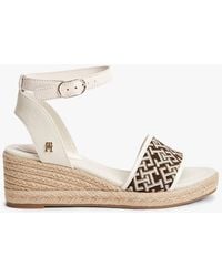 Tommy Hilfiger - Logo Plaque Jacquard Wedge Heel Espadrilles - Lyst