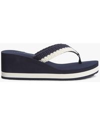 Tommy Hilfiger - Wedge Heel Woven Flip-Flops - Lyst
