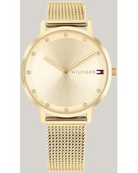 Tommy Hilfiger - Ionic Gold-plated Mesh Strap Watch - Lyst