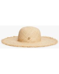 Tommy Hilfiger - Logo Plaque Woven Straw Hat - Lyst