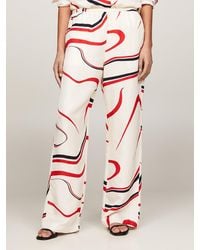 Tommy Hilfiger - Ribbon Print Relaxed Wide Leg Trousers - Lyst