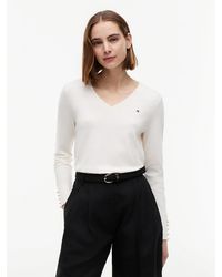Tommy Hilfiger - Pull Col En V À Boutons Dorés - Lyst