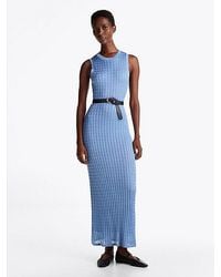 Tommy Hilfiger - Vestido Largo De Corte Slim Y Punto Trenzado - Lyst