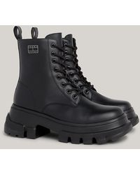 Tommy Hilfiger - Chunky Cleat Leather Mid Boots - Lyst