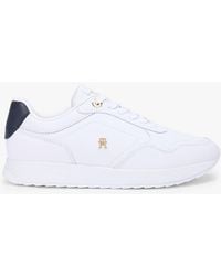 Tommy Hilfiger - Th Monogram Plaque Leather Trainers - Lyst