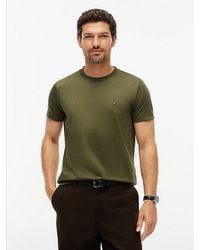 Tommy Hilfiger - Flag Embroidery Slim Interlock Knit T-Shirt - Lyst