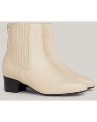 Tommy Hilfiger - Essential Leather Block Heel Ankle Boots - Lyst