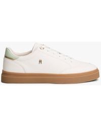 Tommy Hilfiger - Th Monogram Leather Trainers - Lyst