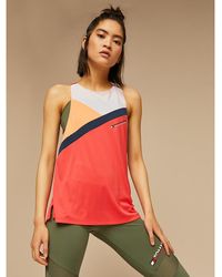 Tommy Hilfiger Colour-blocked Tanktop Met Logo - Rood