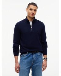 Tommy Hilfiger - Pure Lambswool Quarter Zip Jumper - Lyst