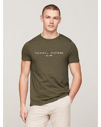 Tommy Hilfiger - Slim Fit T-shirt Met Geborduurd Logo - Lyst