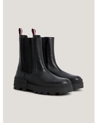 Tommy Hilfiger - Elevated Leren Chelsea Boot Met Chunky Zool - Lyst
