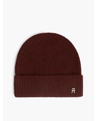 Tommy Hilfiger - Pure Cashmere Th Monogram Plaque Beanie - Lyst