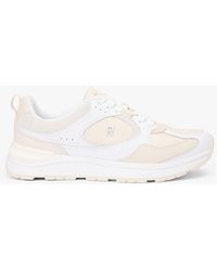 Tommy Hilfiger - Th Monogram Leather Mixed Texture Trainers - Lyst